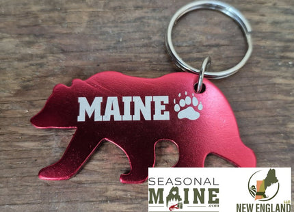 Maine Metal Bear Keychain
