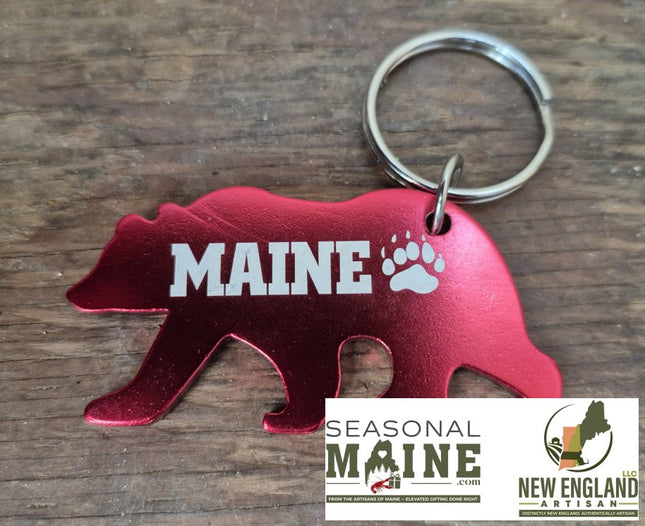 Maine Metal Bear Keychain