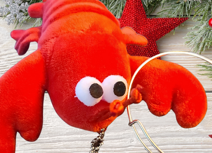 Stuffed Lobster and double Pendant Bangle Bracelet