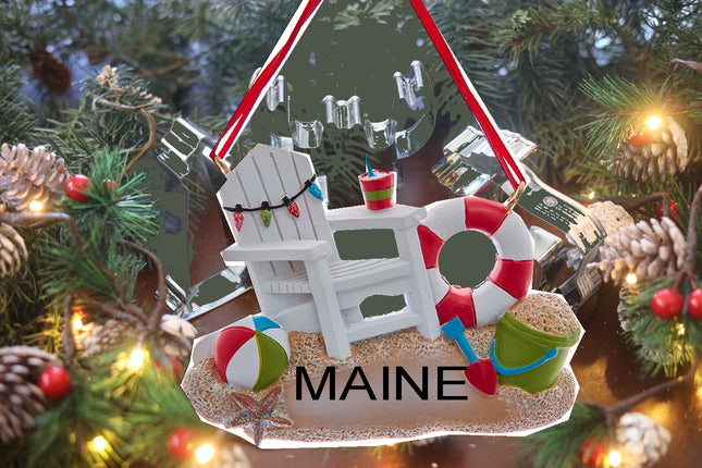 Beach Chair Ornament  2.5" Coastal Holiday Decor