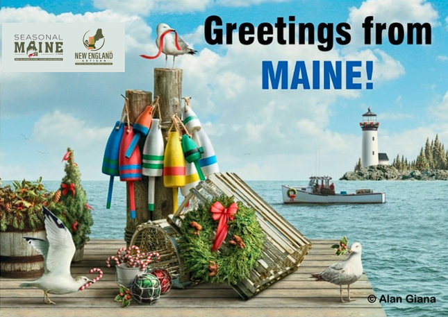 Maine Holiday Holiday Helpers Postcard 5x7