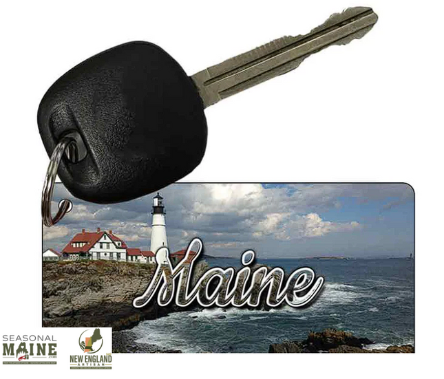 Maine Lighthouse Beach Key Chain