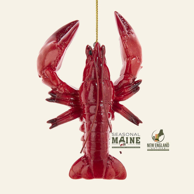 Lobster Ornament 4.5" Coastal Holiday Accent